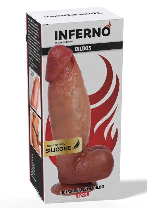 Ultra Realistic Dildo Silicon Hidden Desire, Dual Density, Inferno, 22 cm - detaliu design