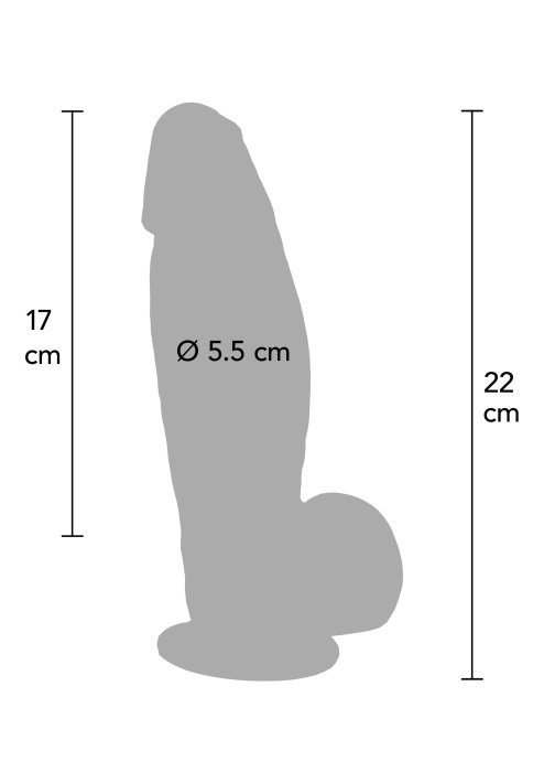Ultra Realistic Dildo Silicon Hidden Desire, Dual Density, Inferno, 22 cm - detaliu finisaj
