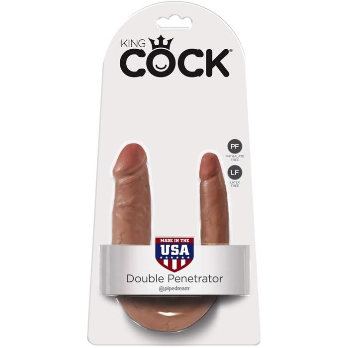 Dildo Dublu King Cock Double Trouble, 15 cm