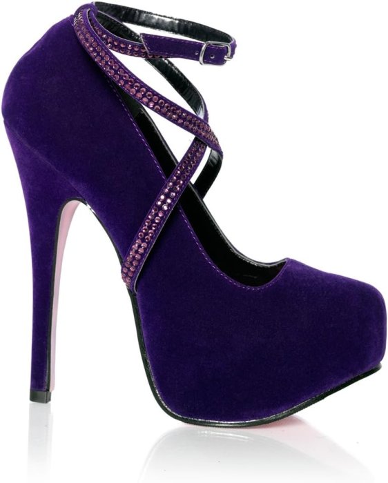 Pantofi cu toc Purple Sasha Velvet Pump Platform, Leg Avenue, marimea 38.5