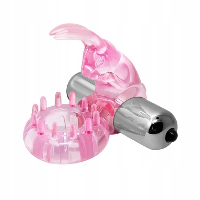 Inel Penis Rabbit cu vibratii si stimulare clitoris, Roz, 10 Vibratii - detaliu design
