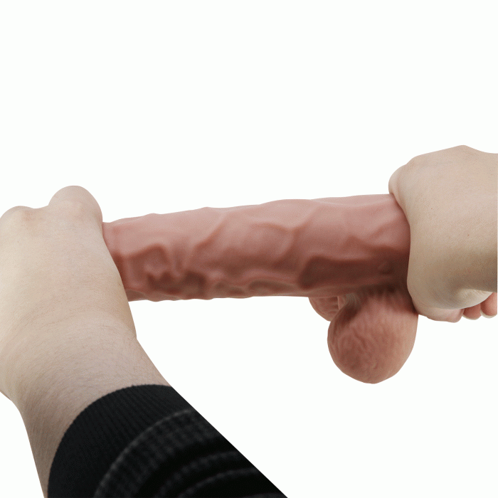 Dildo Ultrarealistic Sliding Skin Maron Baile, TPR, flexibil, [24cm x 5cm]