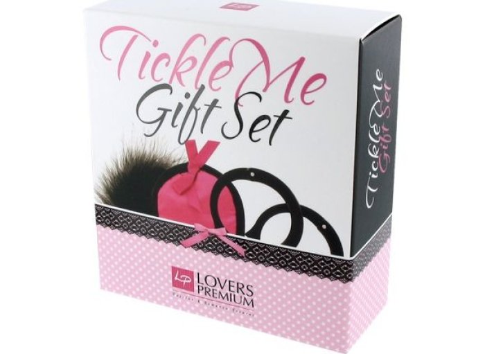 Set cadou erotic LoversPremium Tickle Me – Roz – Catuse, masca si pana