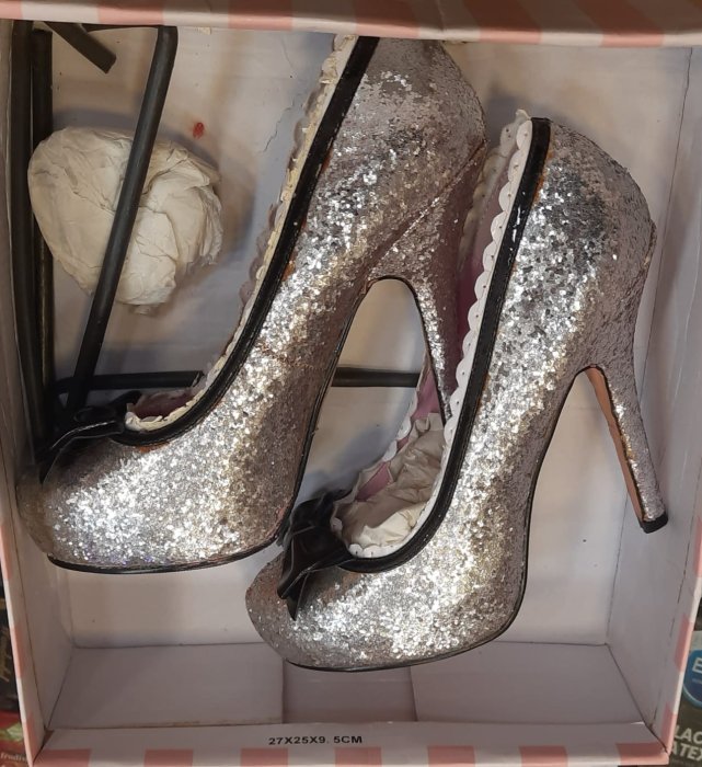 Pantofi cu toc Princess Heels Woman Shoes, Leg Avenue - Argintiu