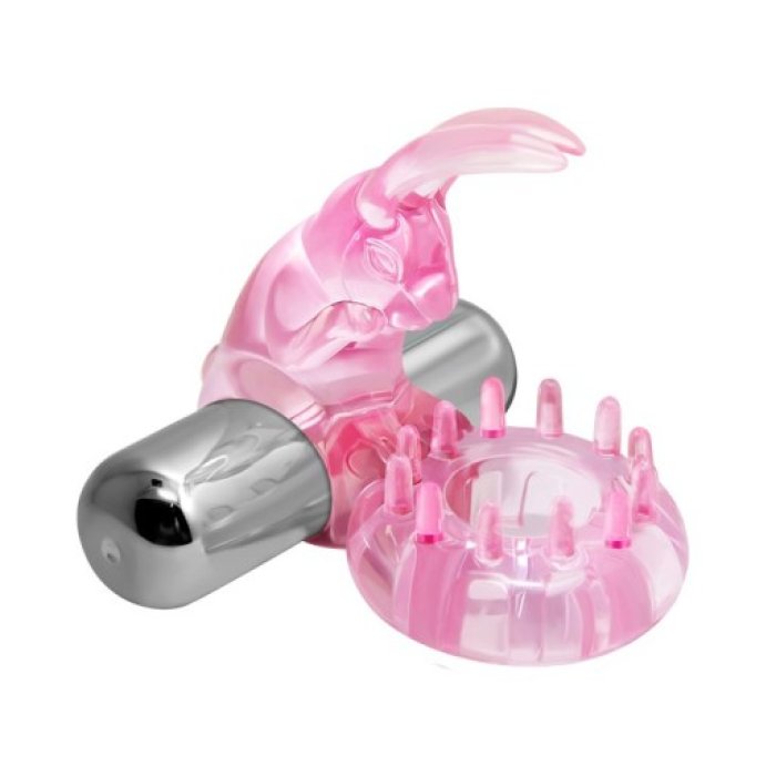 Inel Penis Rabbit cu vibratii si stimulare clitoris, Roz, 10 Vibratii - culoare si material