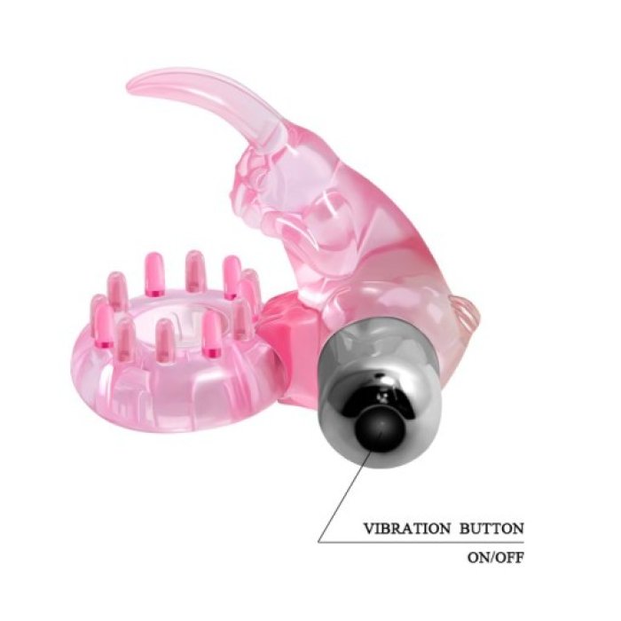 Inel Penis Rabbit cu vibratii si stimulare clitoris, Roz, 10 Vibratii - detaliu finisaj
