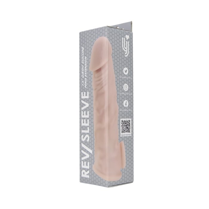 Manson Prelungitor Penis, Rev-Sleeves Girthy Realistic, Silicon, 19 cm
