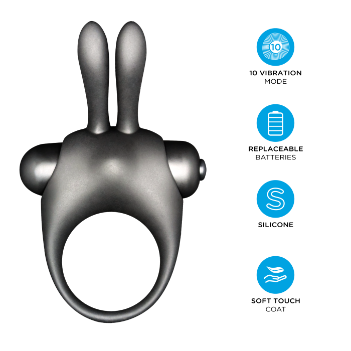 Kit pentru excitare și stimulare sexuală Orgie, Inel cu Vibratii Bunny - Liquid Vibrator Tingling