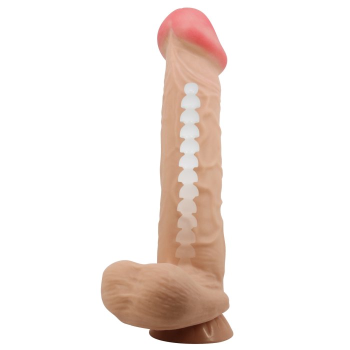 Dildo Ultrarealistic Sliding Skin Baile, TPR, flexibil, [26cm x 5.5cm]