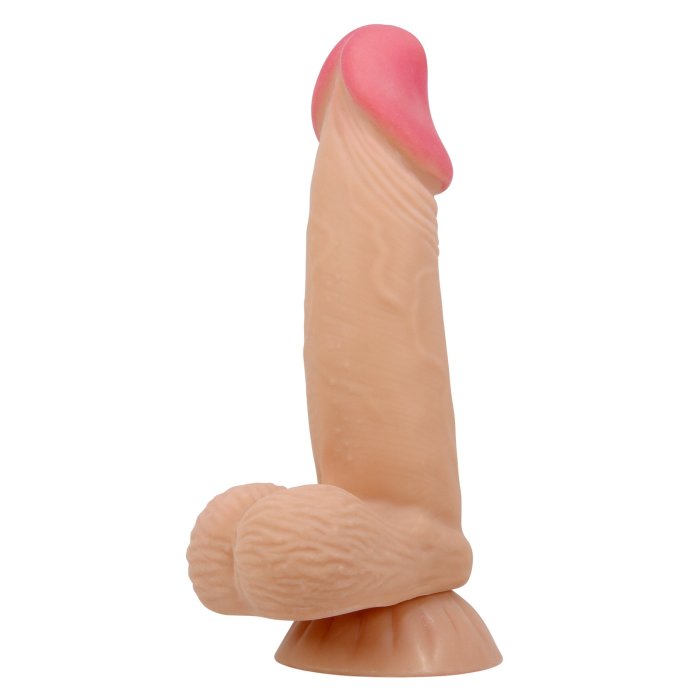 Dildo Ultrarealistic Sliding Skin Natural Baile, TPR, flexibil, [19cm x 4.4cm]
