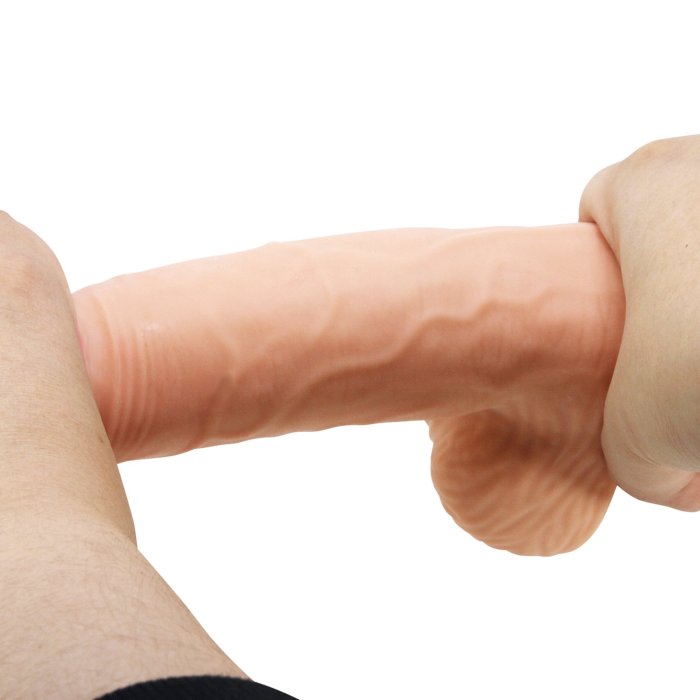 Dildo Ultrarealistic Sliding Skin Natural Baile, TPR, flexibil, [22cm x 4.6cm] - dimensiuni complete