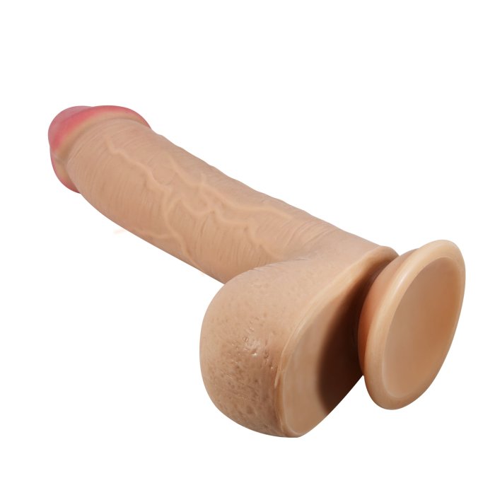 Dildo Ultrarealistic Sliding Skin Baile, TPR, flexibil, [24cm x 4.7cm]