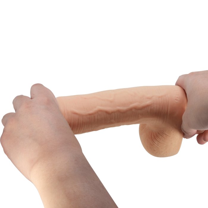 Dildo Ultrarealistic Sliding Skin Baile, TPR, flexibil, [24cm x 4.7cm]