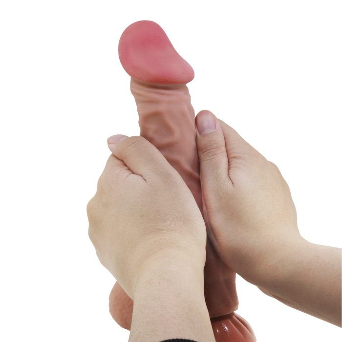 Dildo Ultrarealistic Sliding Skin Maron Baile, TPR, flexibil, [24cm x 5cm]