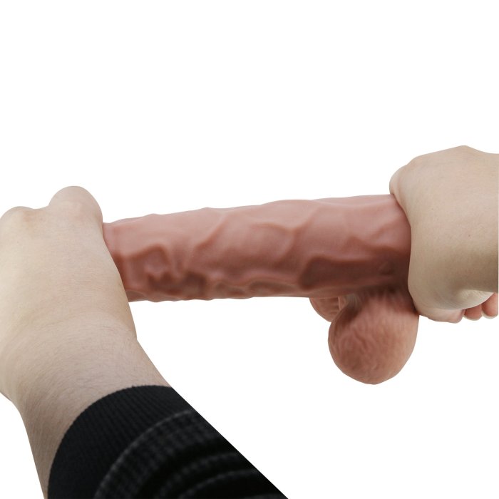 Dildo Ultrarealistic Sliding Skin Maron Baile, TPR, flexibil, [24cm x 5cm]