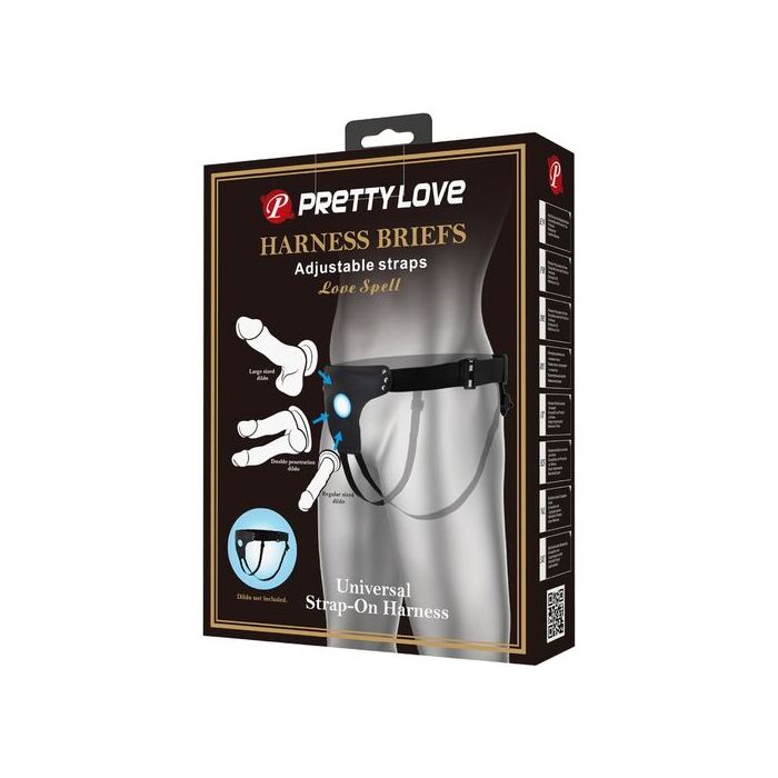 Chilot Harness Briefs Strapsuri Ajustabile Pretty Love - Negru