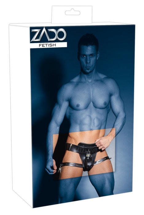 Centura castitate, Leather Chastity String, ZADO, piele naturala