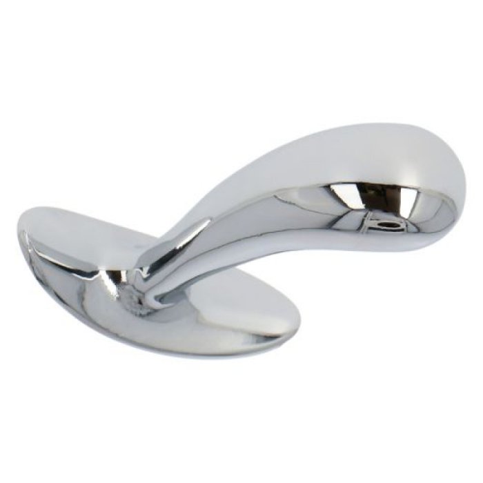 Plug anal stimularea prostatei, Toyz4Lovers, metal argintiu, cu cristal decorativ rosu, [7.9cm x 2.1cm]