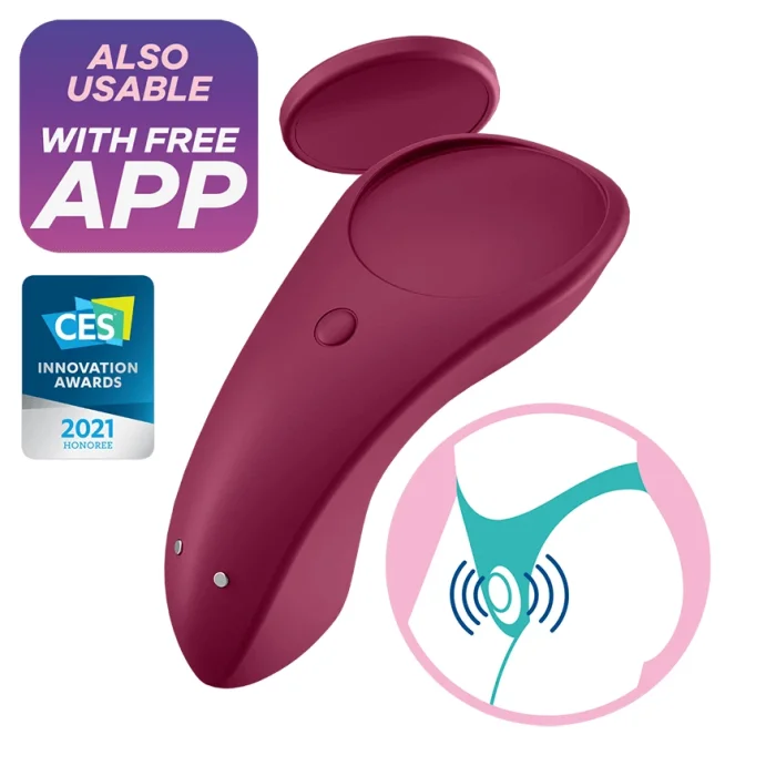 Vibrator chiloti Satisfyer - Sexy Secret - Wine Red - Tester - detaliu design
