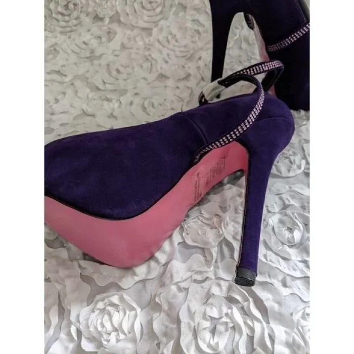Pantofi cu toc Purple Sasha Velvet Pump Platform, Leg Avenue, marimea 38.5