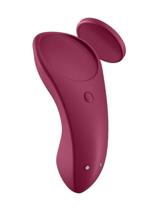 Vibrator chiloti Satisfyer - Sexy Secret - Wine Red - Tester - dimensiuni complete