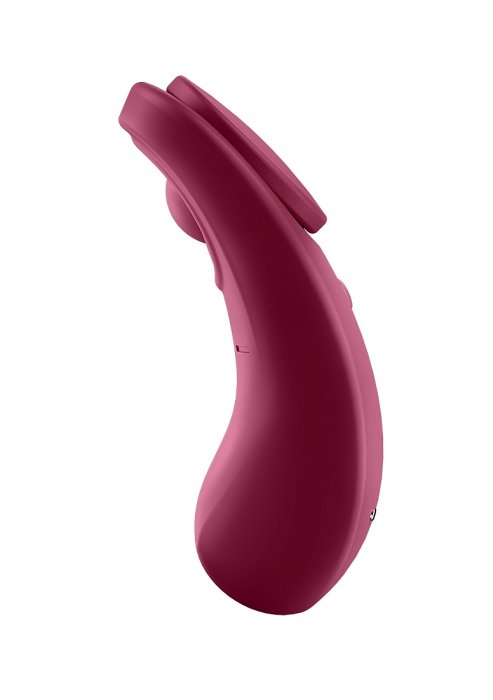 Vibrator chiloti Satisfyer - Sexy Secret - Wine Red - Tester - culoare si material