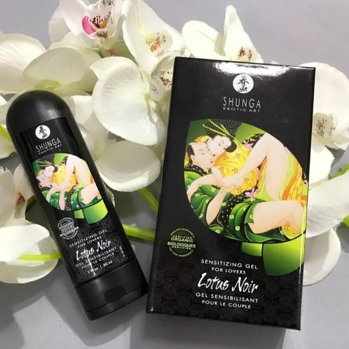 Gel stimulant Shunga Lotus Noir, 60 ml – Sensibilizare clitor si penis, efect racoritor si afrodisiac natural - culoare si material