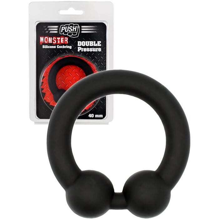 Inel penis din silicon XXL Double Pressure Push Monster, diametru 45 mm