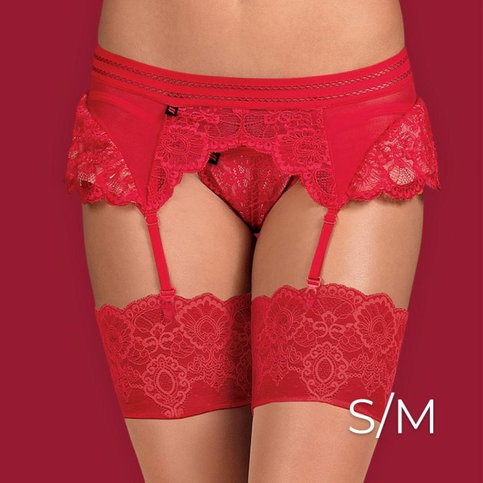 Set Portjartier si Bikini Obsessive 853 - Rosu