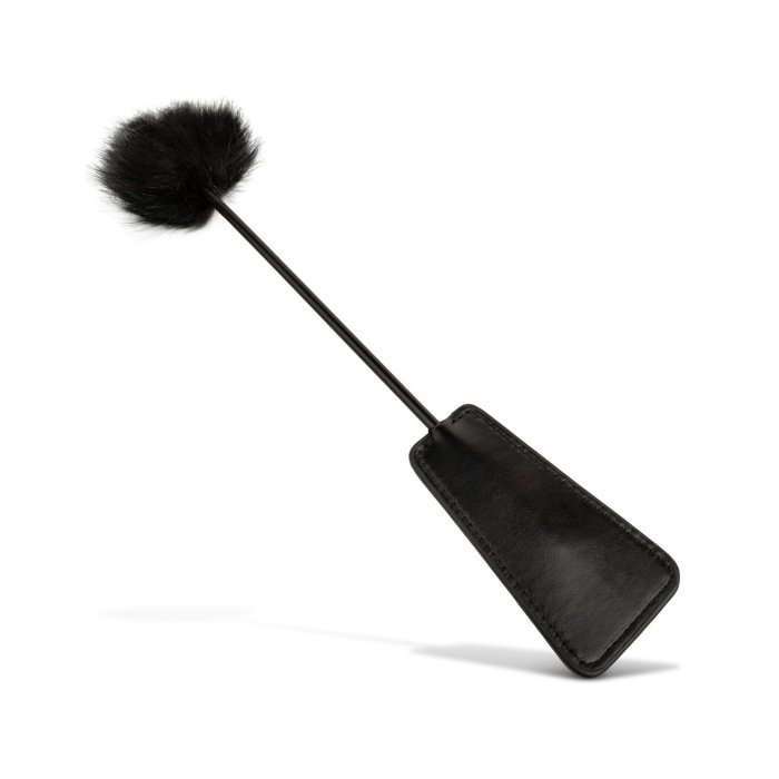 Fluffy Tickler si Bici Negru, Easytoys, Fetish Collection, dubla placere, piele, 39 cm