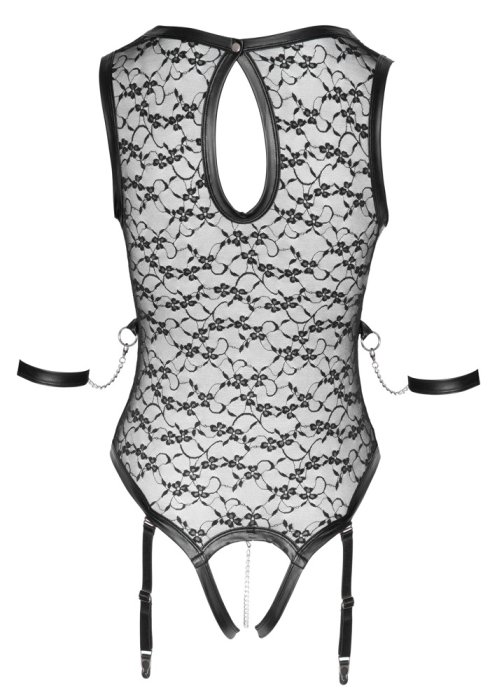 Body Dantela Cottelli Bondage - Negru - detaliu finisaj