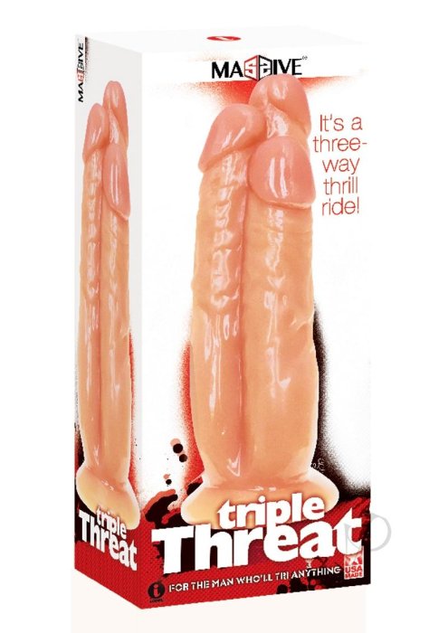 Dildo Iconbrands "Massive Triple Threat 3"  31 cm - Natural