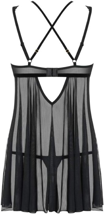 Set Babydoll si Bikini Obsessive Azul - Neagru