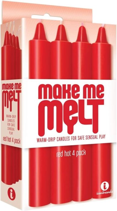 Set 4 Lumanari Ceara Make Me Melt, Warm Drip Candles, Passion, Iconbrands - rosu