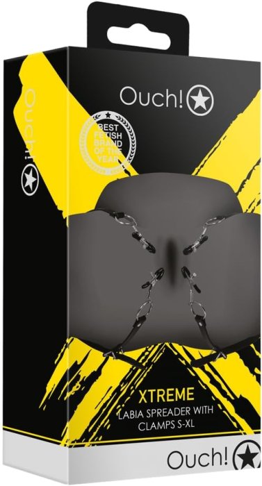 Cleme Labia Spreader with Clamps, Ouch! - Negru