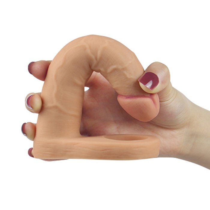 Dildo Anal TPR Lovetoy - The Ultra Soft Double - 16 cm - vedere laterala
