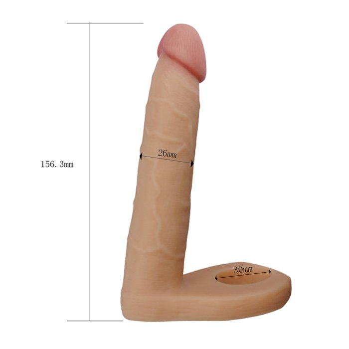 Dildo Anal TPR Lovetoy - The Ultra Soft Double - 16 cm - detaliu design