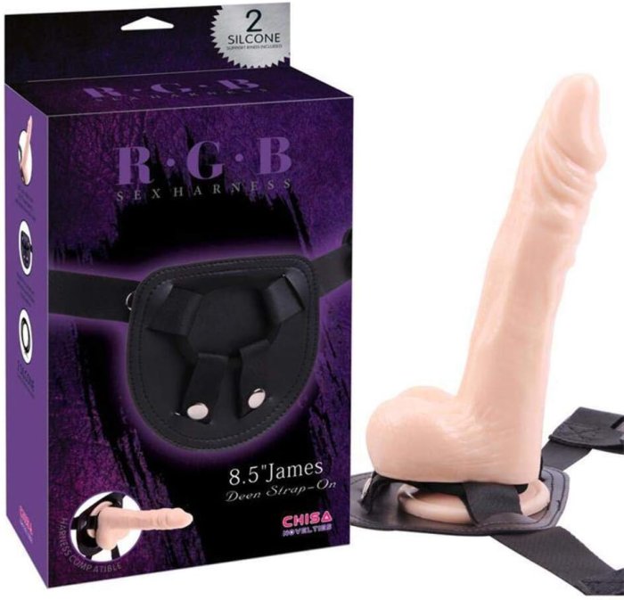 Strapon femei Chisa, James Deen, centura cu penis de 22 cm