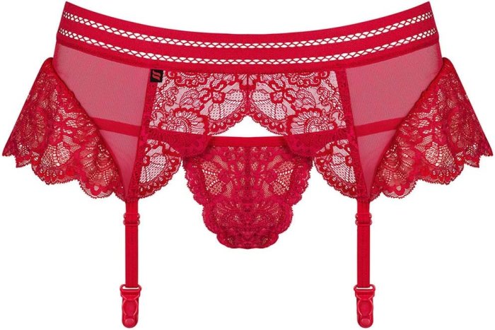 Set Portjartier si Bikini Obsessive 853 - Rosu