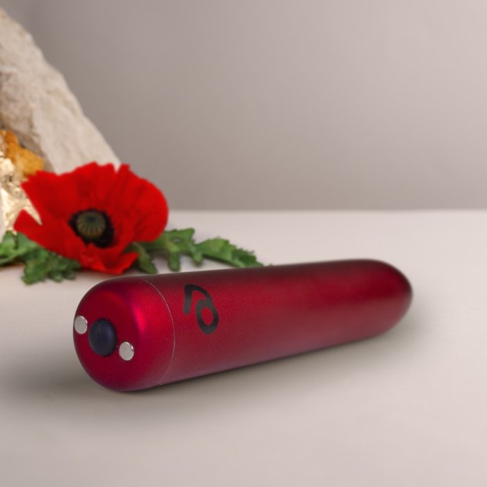 Vibrator RO 90, Rocks-Off, Glont Reincarcabil USB, Poppy Red, 16 Vibratii