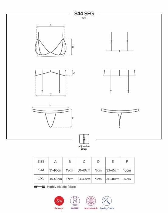 Set Lenjerie Intima Aruna Obsessive - Albastru