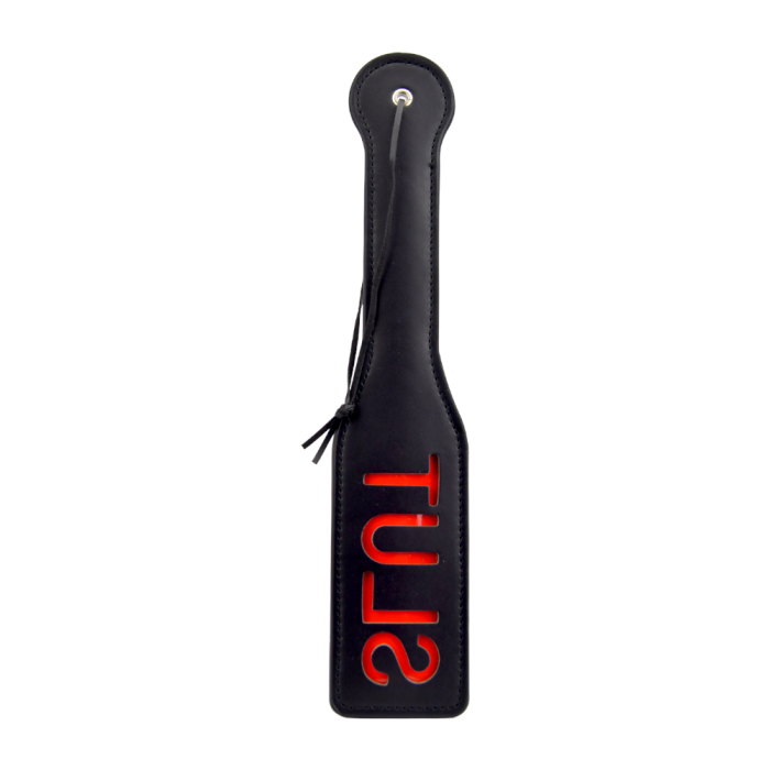 ​Padela Bound to Please Slut Spanking Paddle, piele neagra