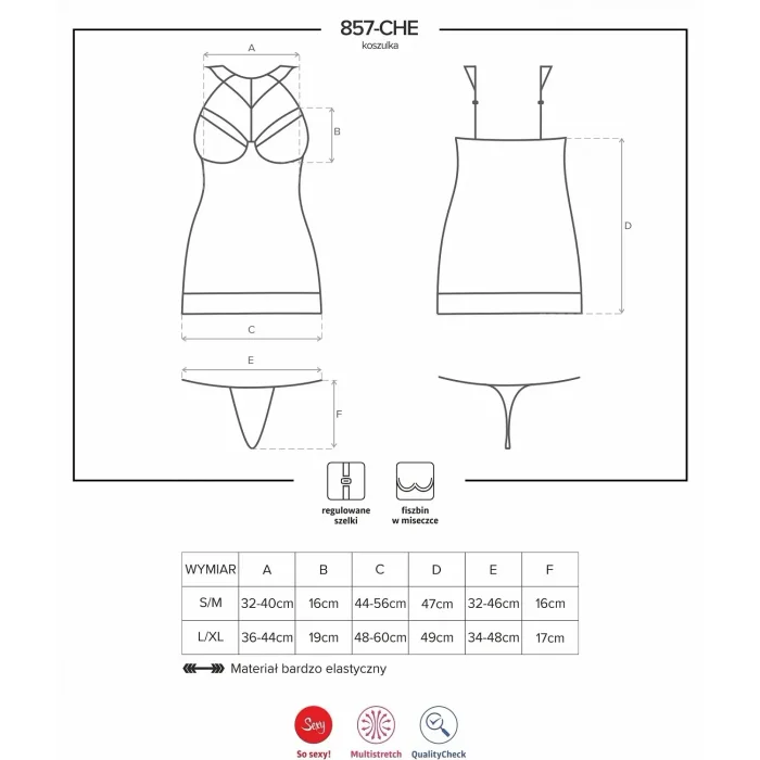 Set Lenjerie si bikini Transparenti Obsessive 857 -Negru
