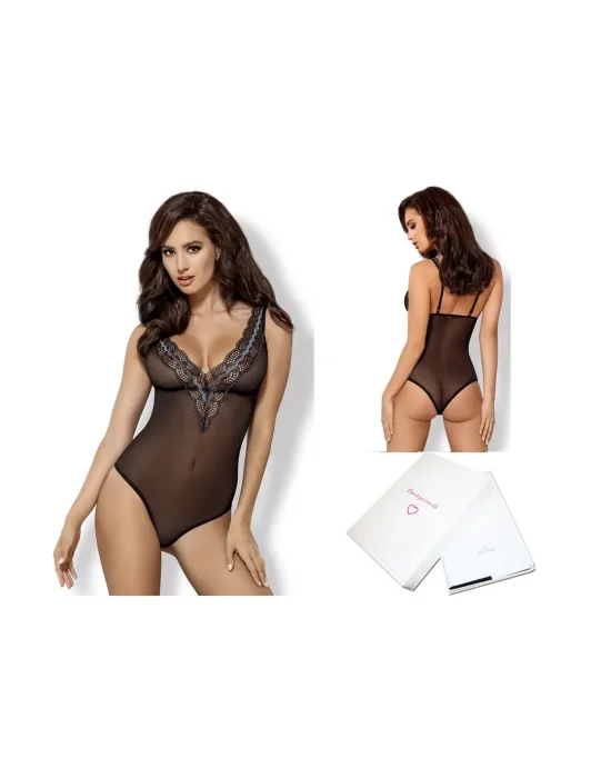Body erotic pentru femei Obsessive, Kaliyah, cu dantela translucida