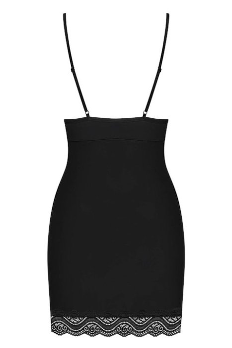 Set Camasa De Noapte Si Chilot Diyosa Obsessive - Negru - detaliu finisaj