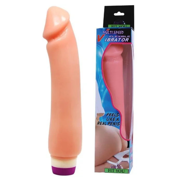 ​Vibrator Realist Multiviteza Flexibil, Waves of Pleasure, 24,5 cm