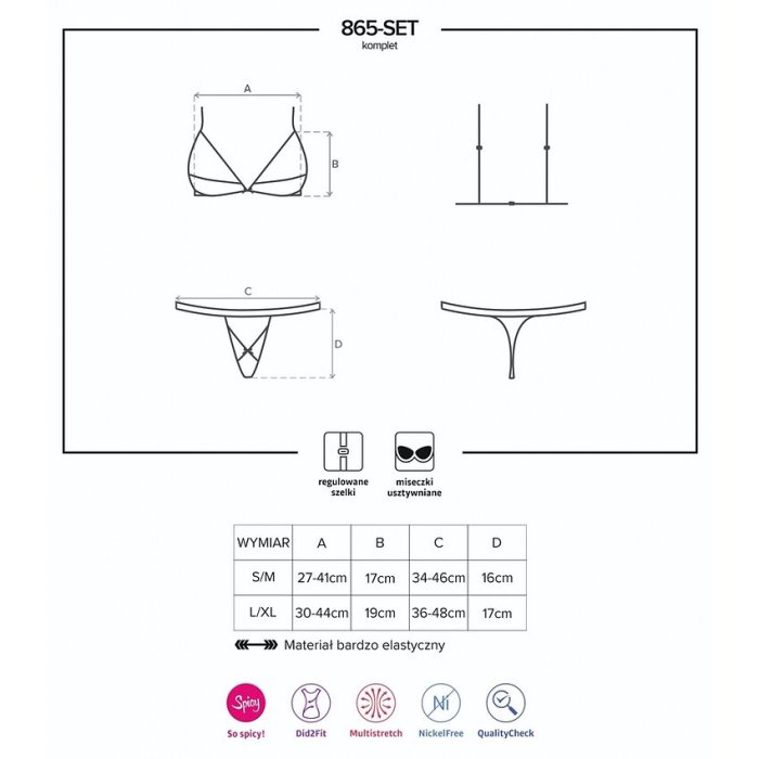 Set Lenjerie Intima Obsessive Jaylen - Negru