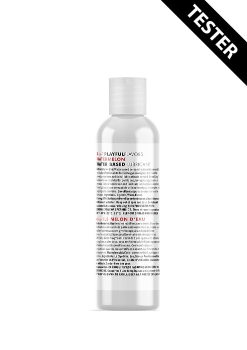 Lubrifiant 4 în 1 cu aromă de pepene verde, Swiss Navy - 10 ml - detaliu design