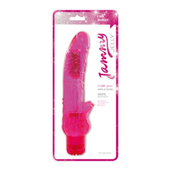 Vibrator Jammy Jelly Flame Glitter Pink - vedere frontala