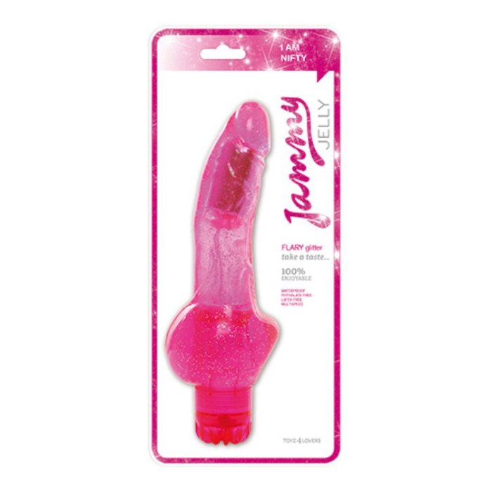 Vibrator Jammy Jelly Flary Glitter Pink - vedere frontala